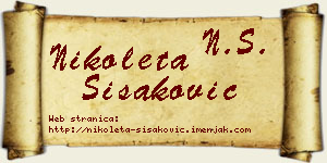 Nikoleta Šišaković vizit kartica